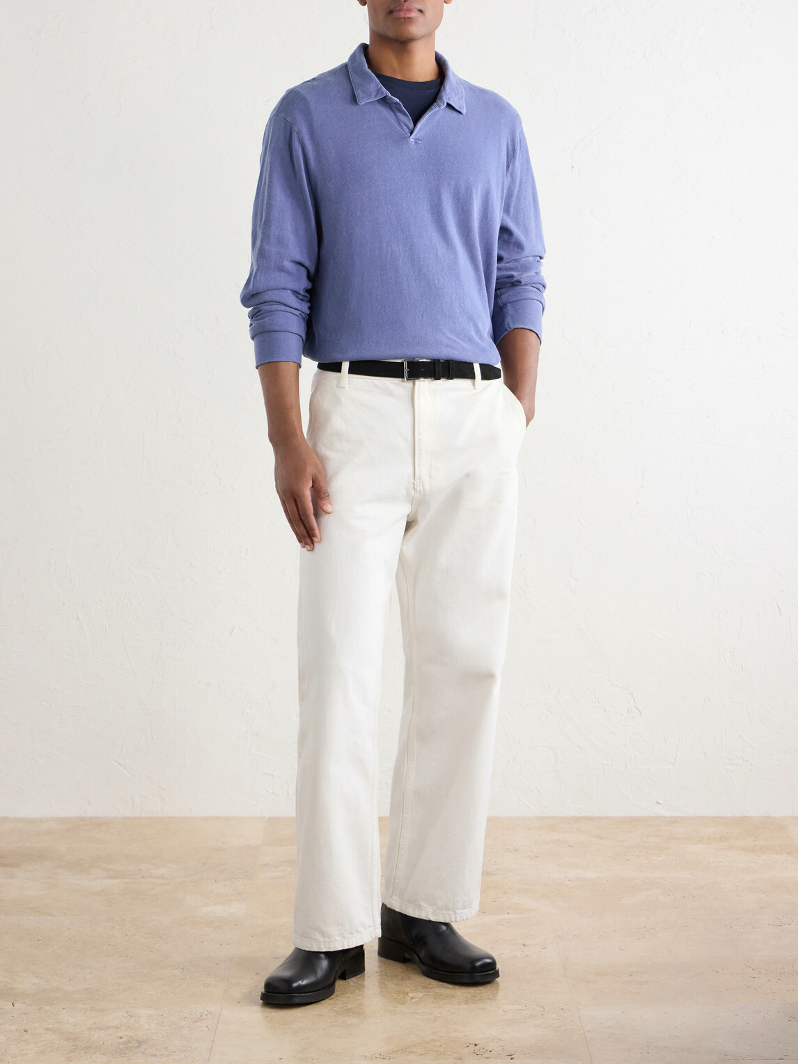 James Perse - Cotton-Twill Polo Shirt - Blue