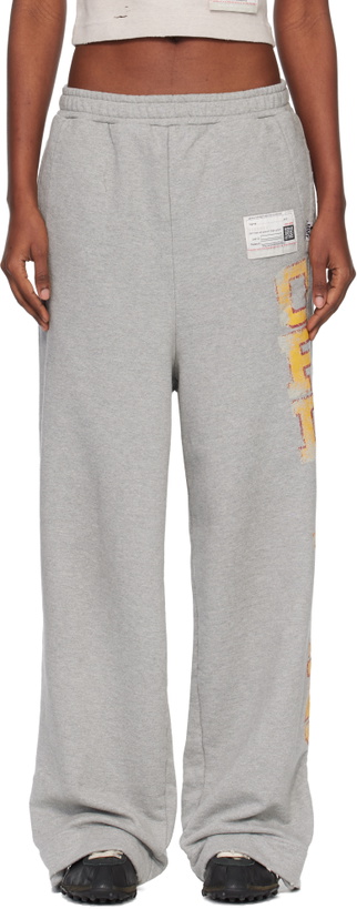 Photo: Maison MIHARA YASUHIRO Gray College Print Sweatpants