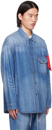 mastermind JAPAN Blue Pintucks Denim Shirt