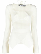 ANDREADAMO - Ribbed Knit Cut-out Top