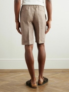 PIACENZA 1733 - Straight-Leg Herringbone Linen Shorts - Neutrals