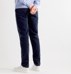 Brunello Cucinelli - Slim-Fit Tapered Cotton-Corduroy Trousers - Blue