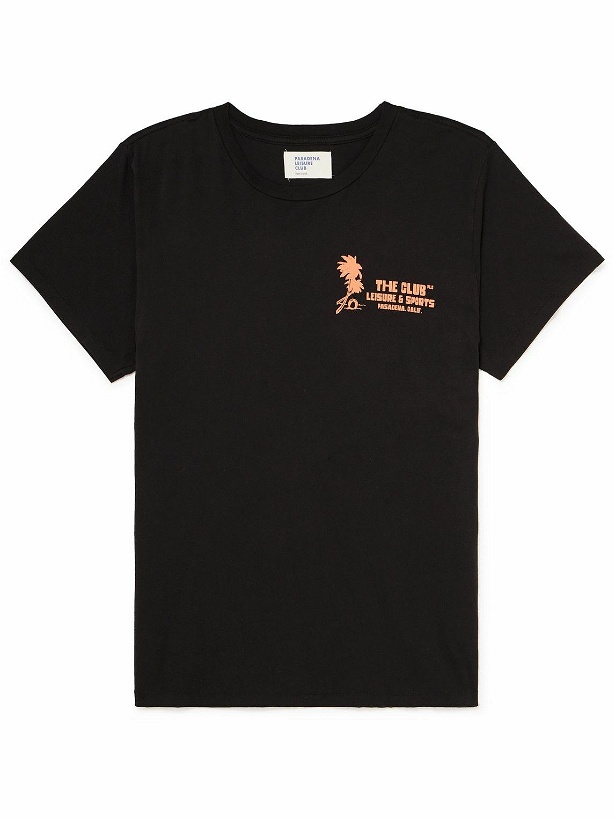 Photo: Pasadena Leisure Club - The Club Printed Cotton-Jersey T-Shirt - Black