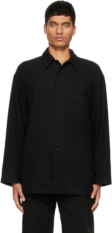 Photo: Lemaire Black Brushed Cotton Pyjama Shirt