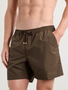 Sunspel - Drawstring Straight-Leg Swim Shorts - Brown