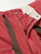 KAPITAL - Easy Straight-Leg Cotton-Twill Drawstring Shorts - Red