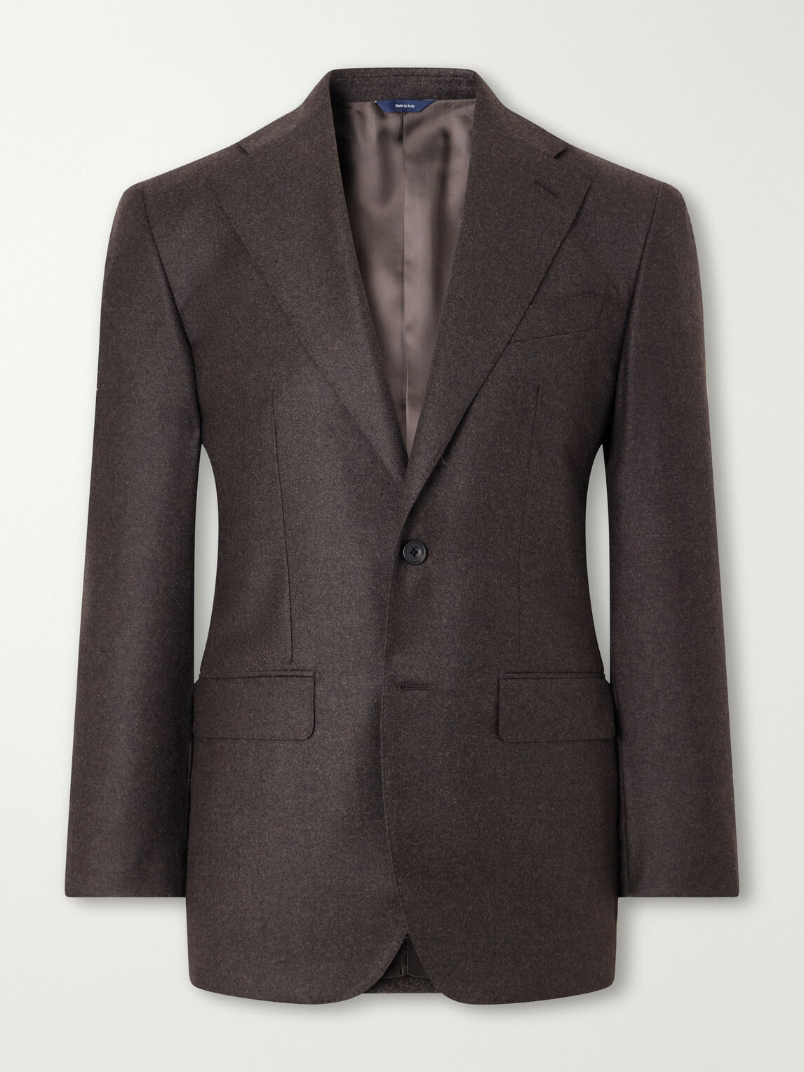 Thom Sweeney - Wool-Blend Flannel Suit Jacket - Brown