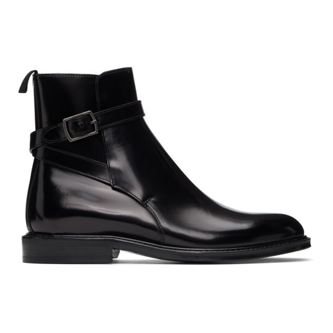 Saint Laurent Black Army Jodhpur Boots Saint Laurent