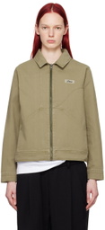 Dime Khaki Zip Denim Jacket