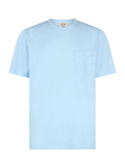 MC2 Saint Barth Man Light Blue Linen Jersey T-shirt Ecstasea With Pocket