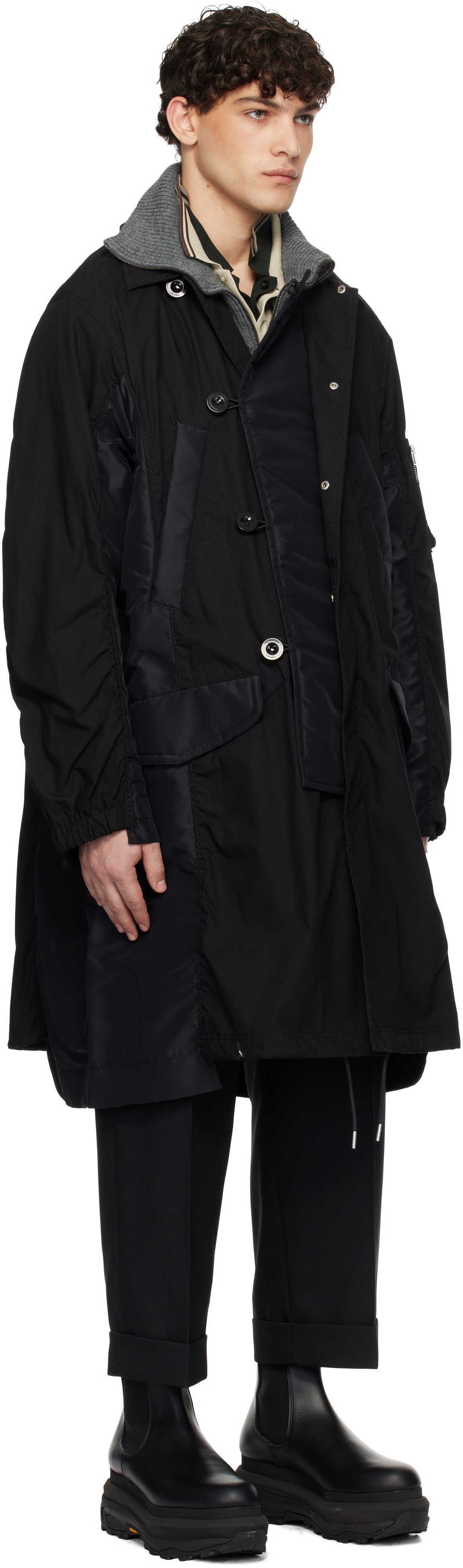 sacai MILITARY COAT sacai Navy & Khaki Military Coat Sacai
