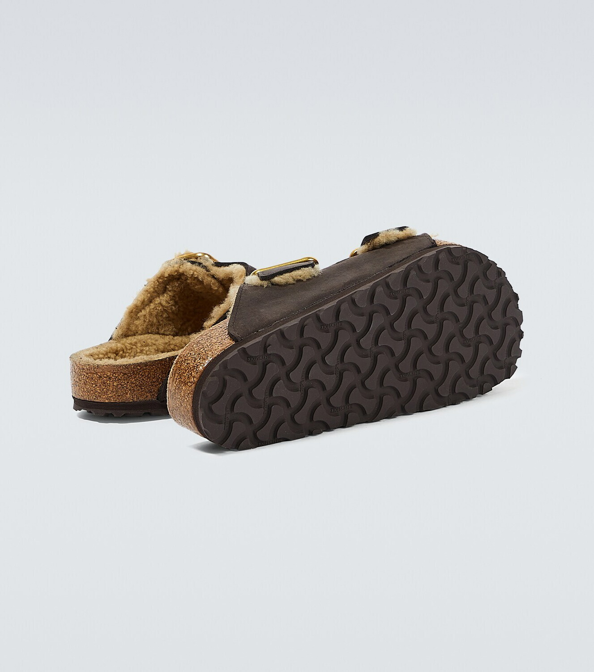 Birkenstock Arizona nubuck and shearling sandals