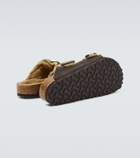Birkenstock Arizona nubuck and shearling sandals