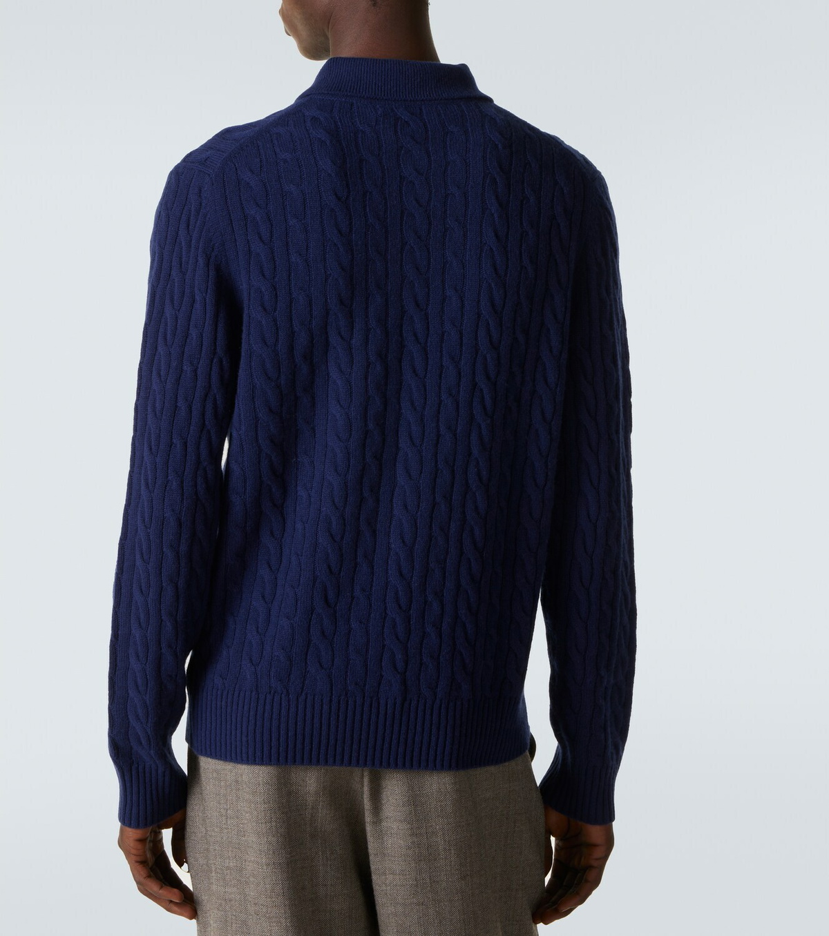 Arch4 Cable-knit cashmere polo sweater