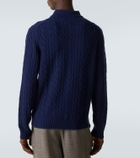 Arch4 Cable-knit cashmere polo sweater