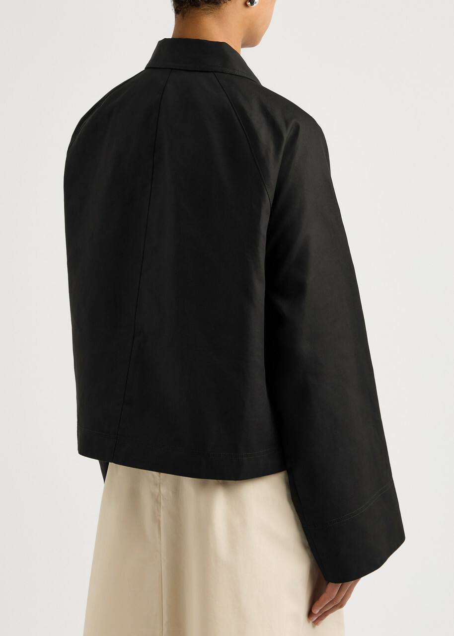 Toteme Cropped Cotton Jacket Black Toteme