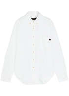 Wales Bonner Isaac Logo-embroidered Piqué Cotton Oxford Shirt White