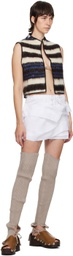 Luna Del Pinal White Striped Vest
