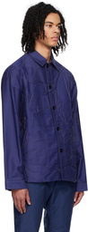 sacai Blue Embroidered Patch Jacket