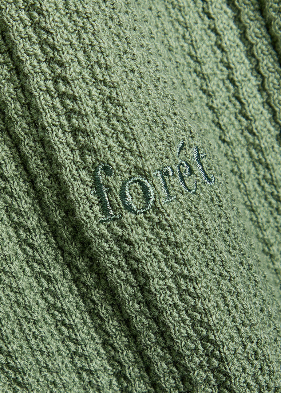 Forét Textured-knit Cotton Shirt Green