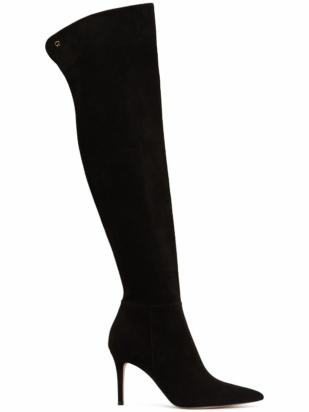 Photo: GIANVITO ROSSI - 85mm Jules Suede Knee-high Boots