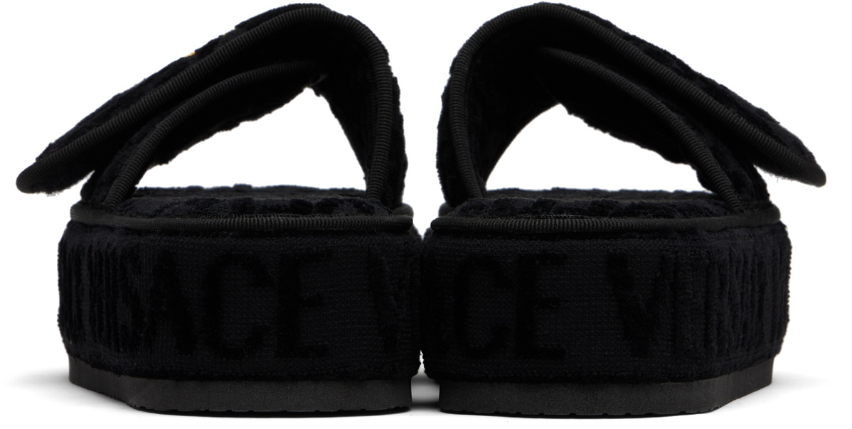 Versace Black 'Versace Allover' Slippers