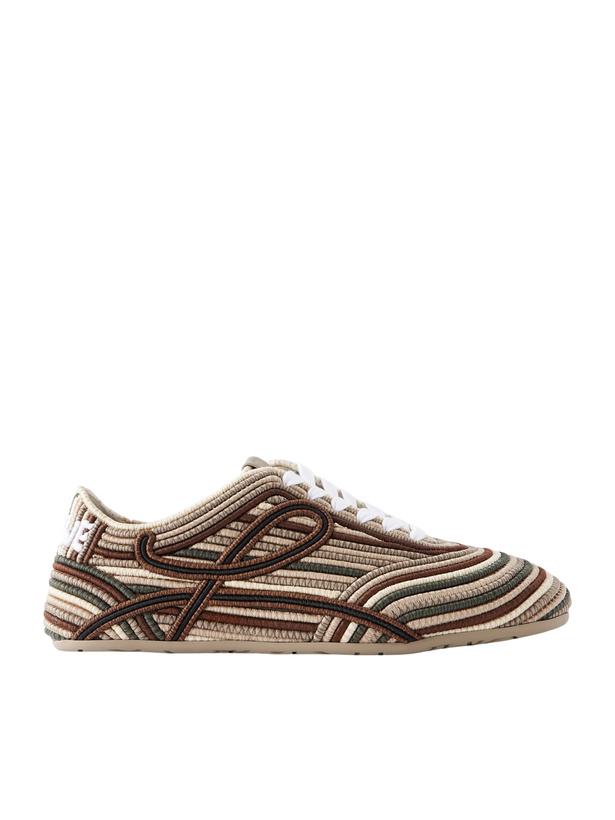 Photo: LOEWE - Paula's Ibiza Yago Embroidered Canvas Sneakers - Brown