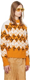 Marni Orange & White Jacquard Sweater
