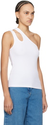 REMAIN Birger Christensen White One Shoulder Tank Top