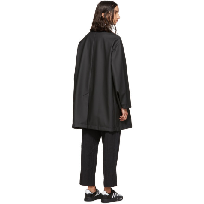 Fumito Ganryu Black Trapeze Soutien Collar Coat Fumito Ganryu