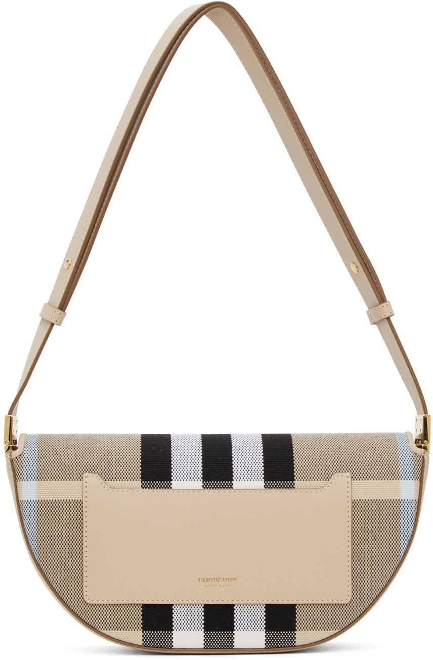 BURBERRY: Olympia shoulder bag in vintage check canvas - Beige