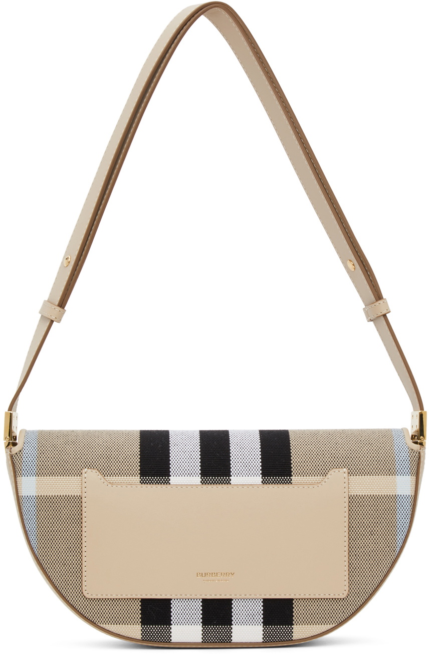 Burberry Olympia Vintage Check Small Shoulder Bag in Beige