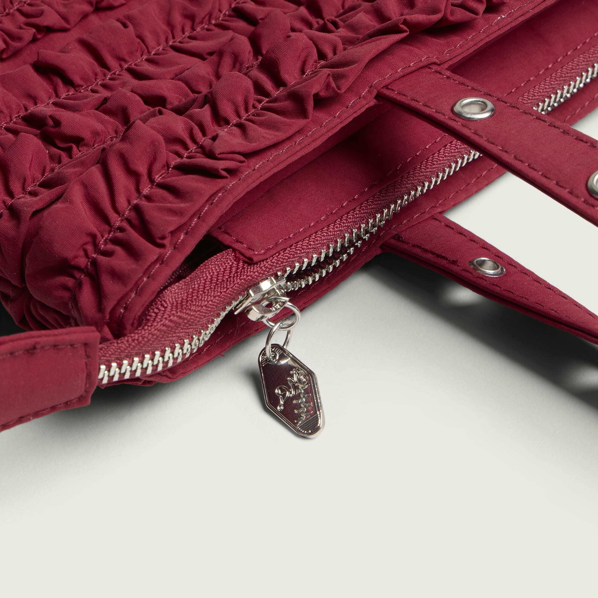 Damson Madder Women's Sophia Ruffle Bag in Red
