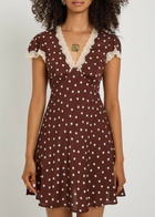 Rixo Cely Polka dot Crepe de Chine Mini Dress Brown