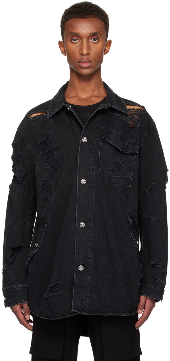Helmut Lang Black Apex Denim Shirt Helmut Lang Helmut Lang Black Apex Denim Shirt Helmut Lang