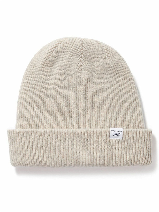 Photo: Norse Projects - Logo-Appliquéd Ribbed Merino Wool Beanie