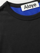 ALOYE - Colour-Block Cotton-Jersey T-Shirt - Black