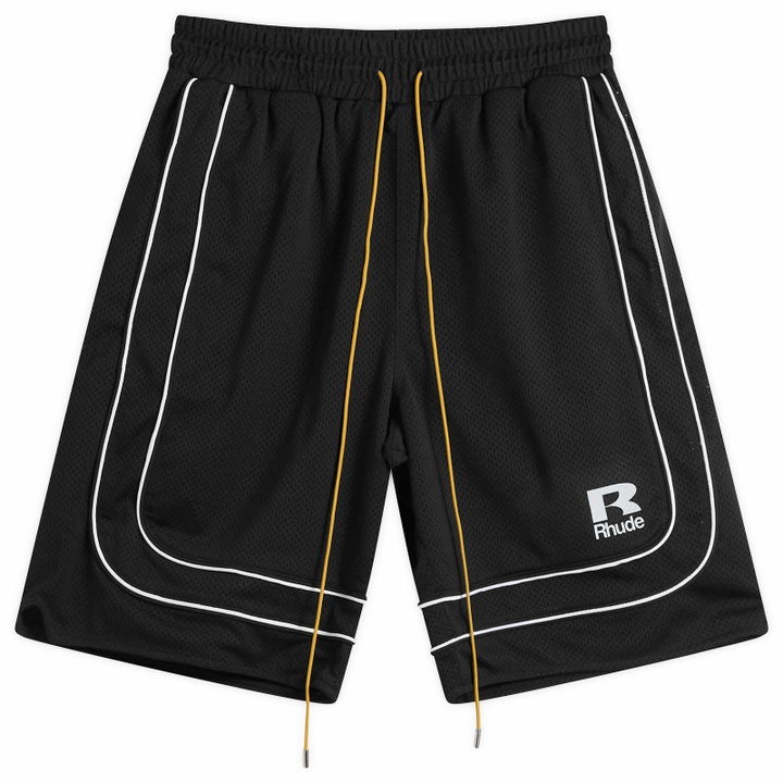 Photo: Rhude Men's Baggy Mesh Basketball Shorts in Black/White