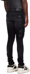 AMIRI Black Varsity Appliqué Jeans