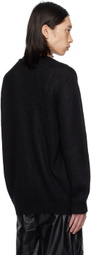 lesugiatelier Black Oversized Mohair Cardigan
