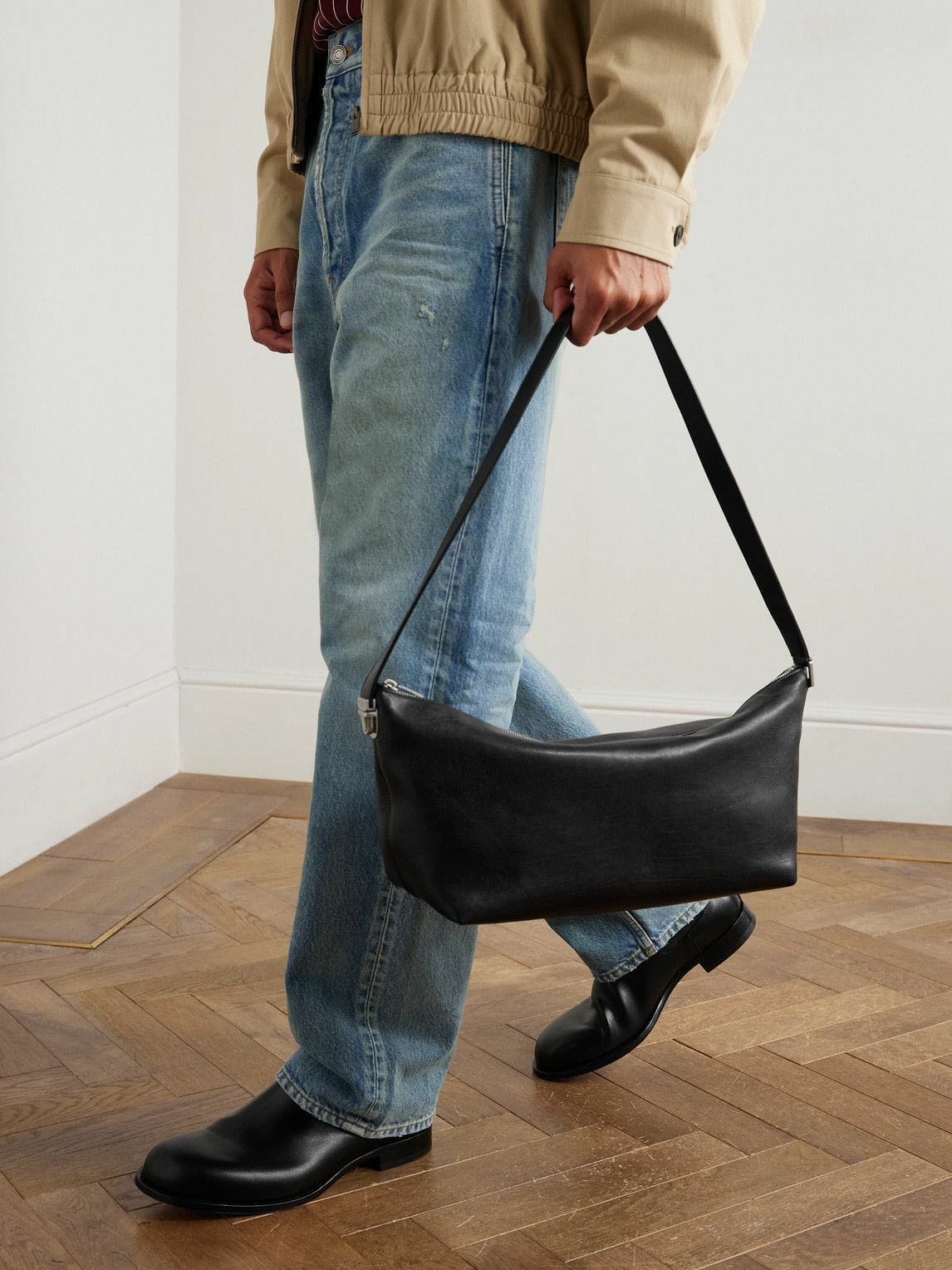 SAINT LAURENT - Full-Grain Leather Messenger Bag