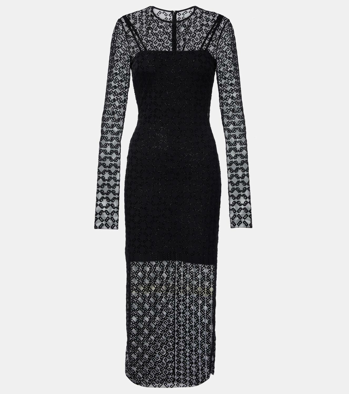 Givenchy Monogram 72 Glitter layered midi dress Givenchy