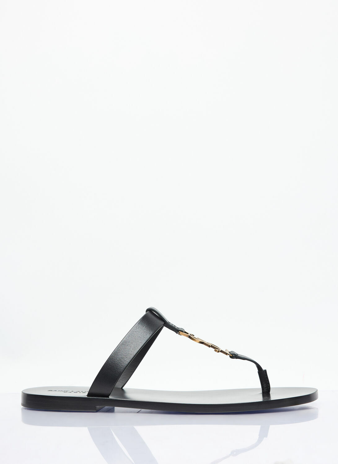 Saint Laurent Cassandre Leather Slides