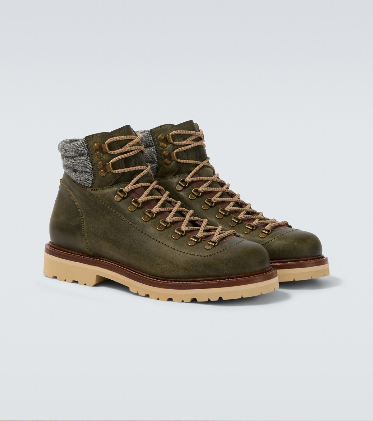 Brunello Cucinelli Leather lace-up boots
