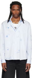 VETEMENTS Blue Scribble Classic Shirt