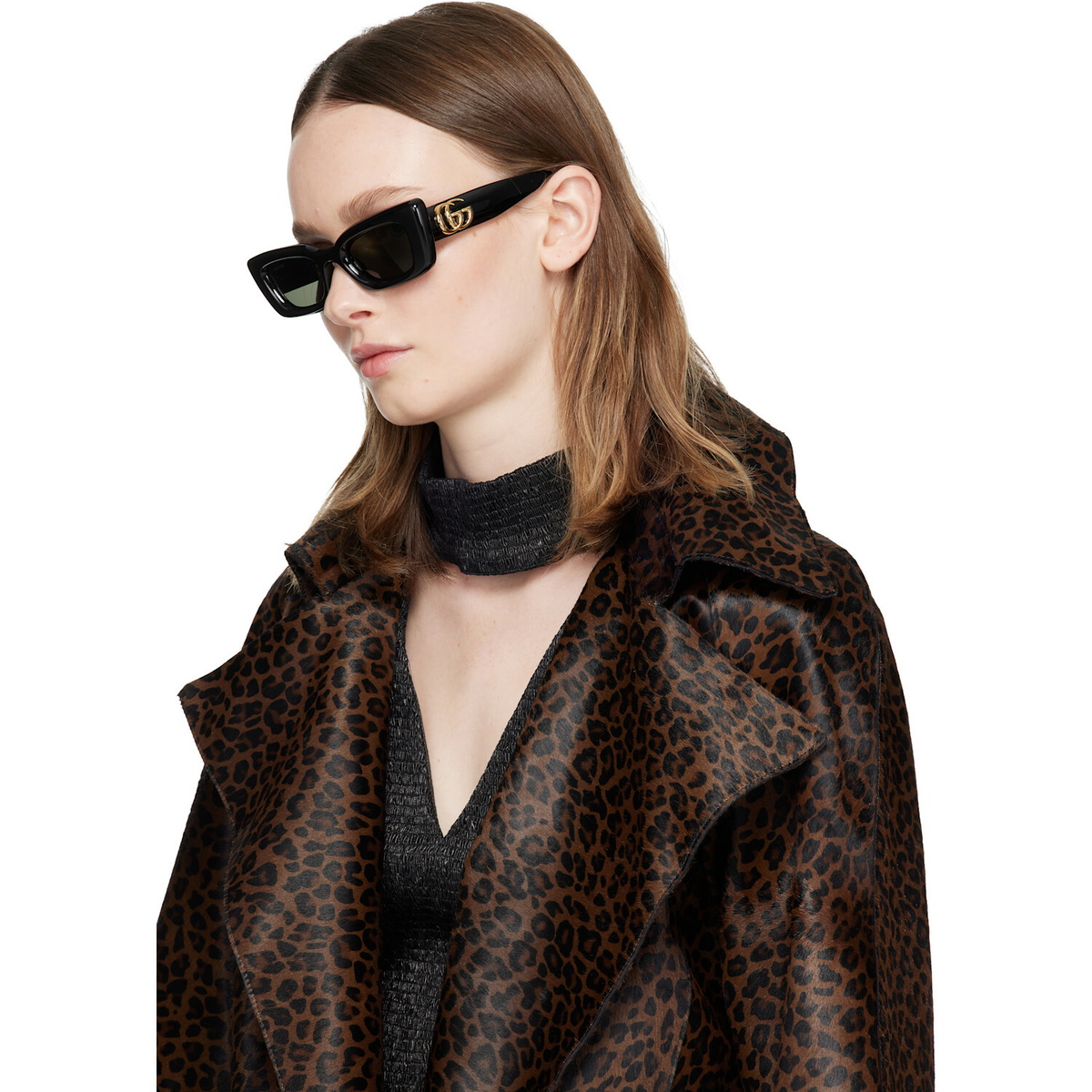 Gucci Black Cat-Eye Frame Sunglasses