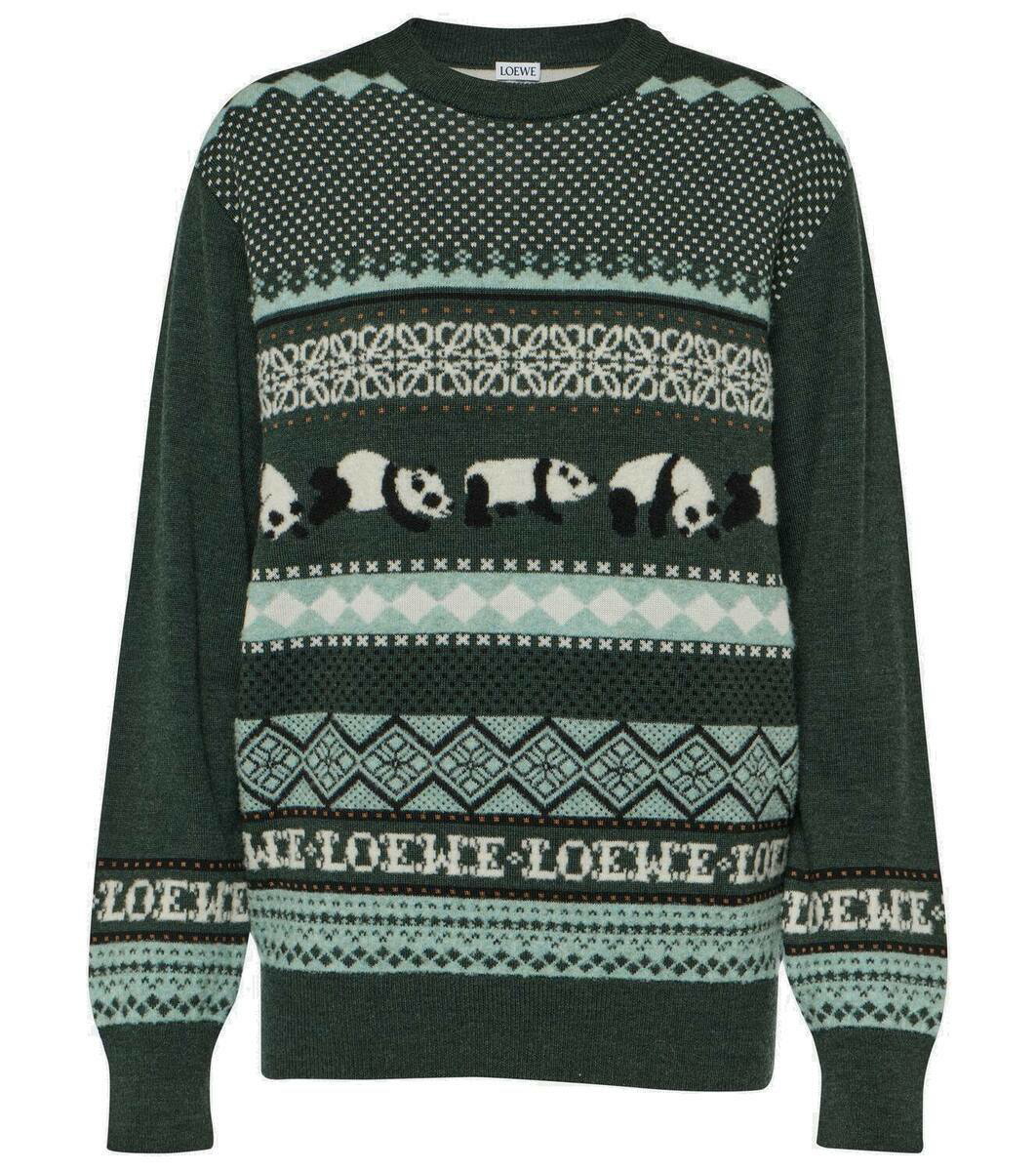 Loewe x Suna Fujita jacquard wool-blend sweater Loewe