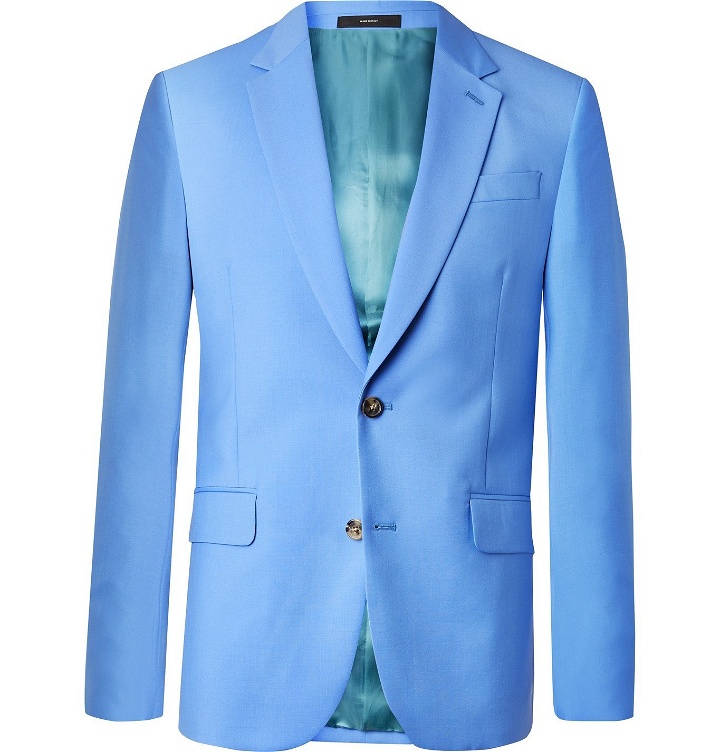 Photo: PAUL SMITH - Slim-Fit Wool and Mohair-Blend Suit Jacket - Blue
