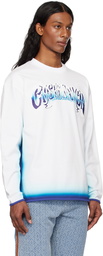 Casablanca White & Blue Fade Long Sleeve T-shirt