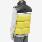 Palm Angels Men's Track Puffer Gilet in Yellow/Black